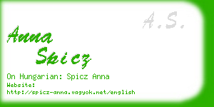anna spicz business card